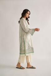 DC-0446 L-GREEN EMBROIDERED KURTA